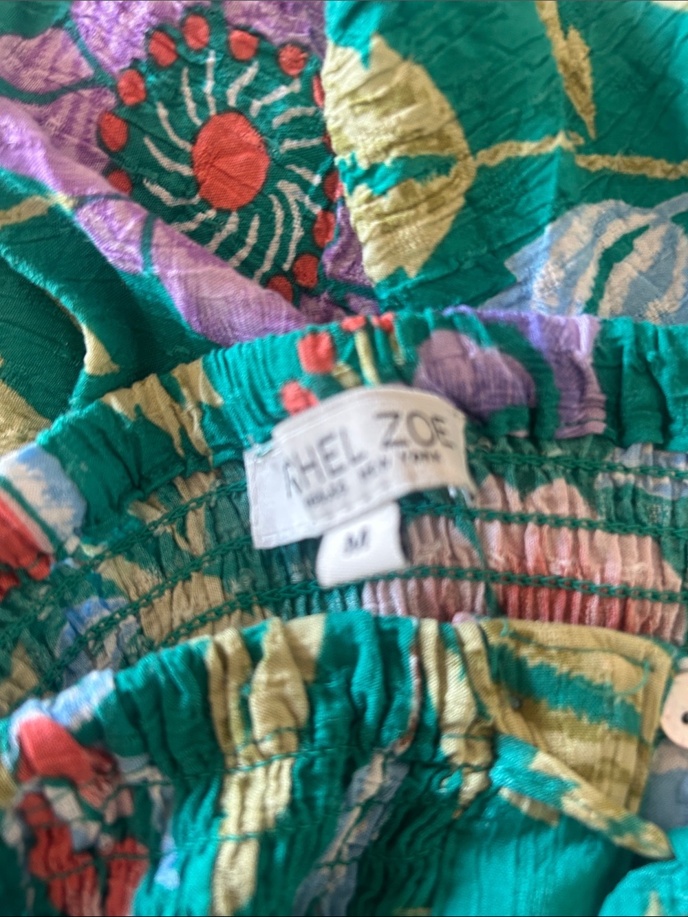 Rachel Zoe Teal Floral Button-Front Maxi Skirt - Picture 2 of 4